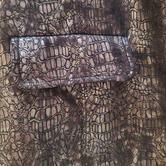 Alfred Dunner Dress Jacket Silver on Black Alligator Print Size 14 - Picture 6 of 8